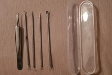Agujas para quitar espinillas, Juego de Extractor de acné, cuchara de Metal, manchas negras, poros, cuidado Facial, 3/4/9 Uds.