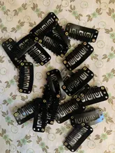 Alileader-Clips de extensión para extensiones de cabello humano, 20 unids/lote, Clip para extensiones, peine de Metal para cierre