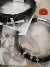 Moda Simple Piedras naturales Cuentas Pulsera de cuero tejida hecha a mano Hombres Hoja de metal Cruz Cráneo Imán Hebilla Pulseras Brazaletes Joyería Regalos Accesorios Venta al por mayor Dropshipping