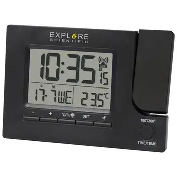 Explorescientific Rdp1003 radio controlled clock with projection time dual alarm clock Black
Explorescientific Rdp1003 radio controlled clock with projection time dual alarm clock Black