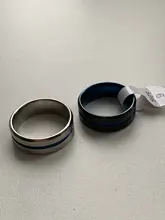 Letdiffery-anillos con surcos Negro Azul, anillos de acero inoxidable Midi para hombre, Charm, joyería para hombre, Dropshipping, gran oferta