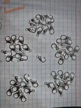 10x5mm/12x 6mm/14x 7mm/16x8mm 9 colores plateados hallazgos de joyería de moda, ganchos de cierre de langosta de aleación para collar y cadena de pulsera DIY