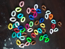 Unids/lote de 5-50 unidades/lote, Color mezclado acrílico, giro plano, ovalado, anillo abierto, Conector de cuentas, collares y pulseras para fabricación de cadena de enlace, cadena colorida