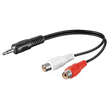 Stereo Audio cable 2 RCA female to 3.5mm male plug 1,5m
Stereo Audio cable 2 RCA female to 3.5mm male plug 1,5m