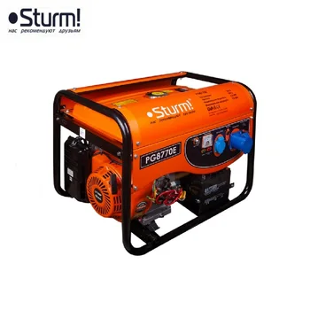 PG8770E Sturm gas generator, 7 / 6.2 kVA, copper windings, battery, AVR (Auto.Reg.Napr), 25 l tank Power home appliances Backup
PG8770E Sturm gas generator, 7 / 6.2 kVA, copper windings, battery, AVR (Auto.Reg.Napr), 25 l tank Power home appliances Backup