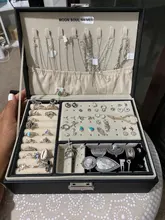 Stud-Ornament Jewelry-Box Storage-Box Earrings Multi-Function Large High-Capacity Double-Layer