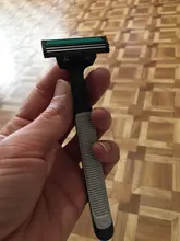 Máquina de afeitar de 2 capas para hombre, afeitadora de seguridad Manual, cuidado facial, afeitadora de barba, 1/30 Uds.