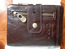 Cartera de piel de vaca auténtica para hombre, monedero pequeño, Mini tarjetero, portafolio Vintage, pockect