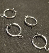 Accesorios de aretes con Clip para oreja de tornillo, convertidor de oreja no perforada con Base de cabujón de bucle, bisel en blanco, apto para pendientes, fabricación de joyas DIY
