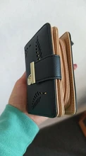 Cartera de cuero con cremallera corta para mujer, billetera pequeña de marca de lujo, bolso de mano con hojas huecas, 2021