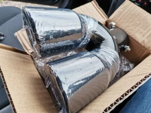 Silenciador de tubo de escape trasero de doble barril para coche, entrada Universal, salida de acero inoxidable, accesorios para coche