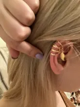 Pendiente de Clip de hoja de oro para mujer, sin Piercing, Puck Rock, Vintage, cristal, joyería