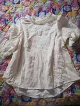 Blusa de algodón con manga abombada para verano, camisa bordada de talla grande con volantes para mujer