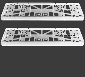 License plate frames white color, plastic, set: 2 frames, 4 Chrome self-tapping 
License plate frames white color, plastic, set: 2 frames, 4 Chrome self-tapping