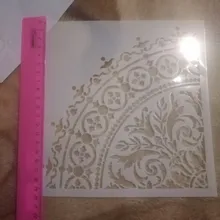 Rueda circular de Mandala 1/4 de 20x20cm, plantilla para pintura, libro de recortes colorear, plantilla decorativa de álbum en relieve