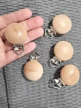 2/5 Uds bebé chupete Clips de madera sostenedor para chupete de bebé infantil soporte para pezones Clip para chupete cuentas chupete mordedor de alimentación y atención