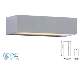 Led wall sconce lamp rectangular 9W 4000K Up-Down double beam frame gray IP65 SKU-8240
Led wall sconce lamp rectangular 9W 4000K Up-Down double beam frame gray IP65 SKU-8240