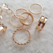 Doocna 8 unids/set Bohemia oro conjunto anillo conjuntos para los hombres y las mujeres geométrico Simple anillo de boda de toque de accesorios de joyería 10287