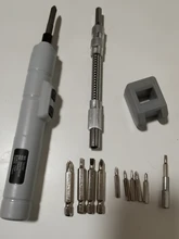 Destornillador eléctrico inalámbrico, Mini herramientas eléctricas, taladro eléctrico multifunción recargable de 3,6 V con 11 Uds de brocas, eje Flexible