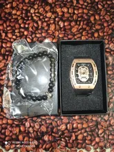 Baogela-Reloj de cuarzo luminoso para hombre, cronógrafo con pulsera de silicona, con diseño de calavera pirata, código 1612