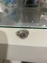 Anillo de plata con alfabeto Retro Punk para hombre, moderno Color plateado, reloj con diseño geométrico, anillo ajustable con apertura joyas de hip-hop