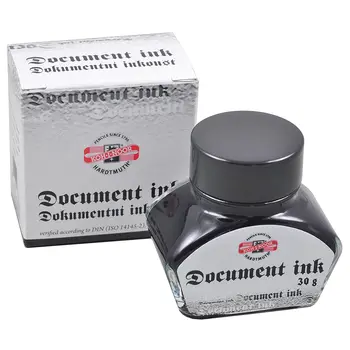 Koh-I-Noor ink for documents, in glass bottle, 30g, for fountain pen, color: black pens 
Koh-I-Noor ink for documents, in glass bottle, 30g, for fountain pen, color: black pens