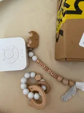 Sonajeros personalizados para bebé, juego de sonajeros de animales, alce, elefante, mordedor, clip de madera para chupete, soporte, cadena, libre de BPA, juguetes de lactancia