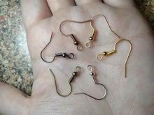 Ganchos de los pendientes, accesorios de aleación para fabricación de joyas, pendientes de gancho con forma de gota, 17x20mm, 100 Uds.