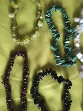 Brazalete de piedras de Gema naturales irregulares, cuentas de viruta elásticas, amazonita pepitas de, brazaletes de cristal de cuarzo rosa para mujer