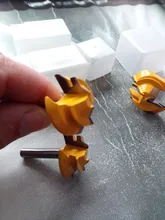 3Pc 8MM 45 grado bloqueo broca para ranuradora de inglete Tenon fresadora herramienta para trabajar la madera herramientas