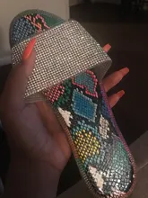 Sandalias de verano de las mujeres Flip Flops Rhinestone plana Sandalias, zapatillas de Mujer zapatos de punta redonda de lujo Bling Sandalias Mujer 43