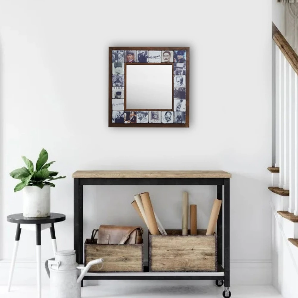 Handmade Wall Mirror Decorative Natural Stone Wooden Framed Art Decor Vintage Mosaic Printed Tile Square Gift Hang 33cmx33cm
Handmade Wall Mirror Decorative Natural Stone Wooden Framed Art Decor Vintage Mosaic Printed Tile Square Gift Hang 33cmx33cm