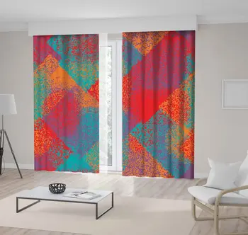 

Curtain Grunge Chaotic Pattern Splashes and Blots Shabby Paint Effect Urban Camouflage Trendy Colorful Art Red Orange Purple