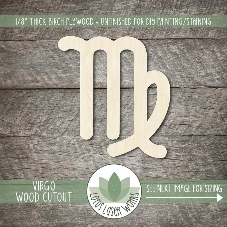 Wood Virgo Astrological Symbol Cutout, Wooden Zodiac Symbol Shapes, Wood Virgo Shape
Wood Virgo Astrological Symbol Cutout, Wooden Zodiac Symbol Shapes, Wood Virgo Shape