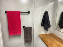 Robe Hook Paper-Holder Bar-Shelf Rail-Bar-Rack Towel Bathroom-Hardware-Set Tissue Black