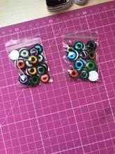 24 unids/lote 14mm Blyth muñeca ojos de Chips de vidrio delgado pupila ojo DIY accesorios BT109