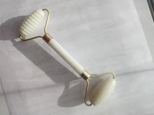 Rodillo de Jade blanco para masaje Facial, rodillo de Jade blanco para estiramiento Facial, herramientas de masaje Facial para mentón, cuello, cuidado de la piel