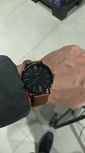 Yazole-Reloj de cuarzo ultrafino para hombre, resistente al agua, Simple, negro