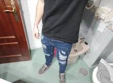 Adisputent-pantalones de chándal Sexy para hombre, vaqueros con agujeros, informales, rasgados, ajustados, para verano y otoño