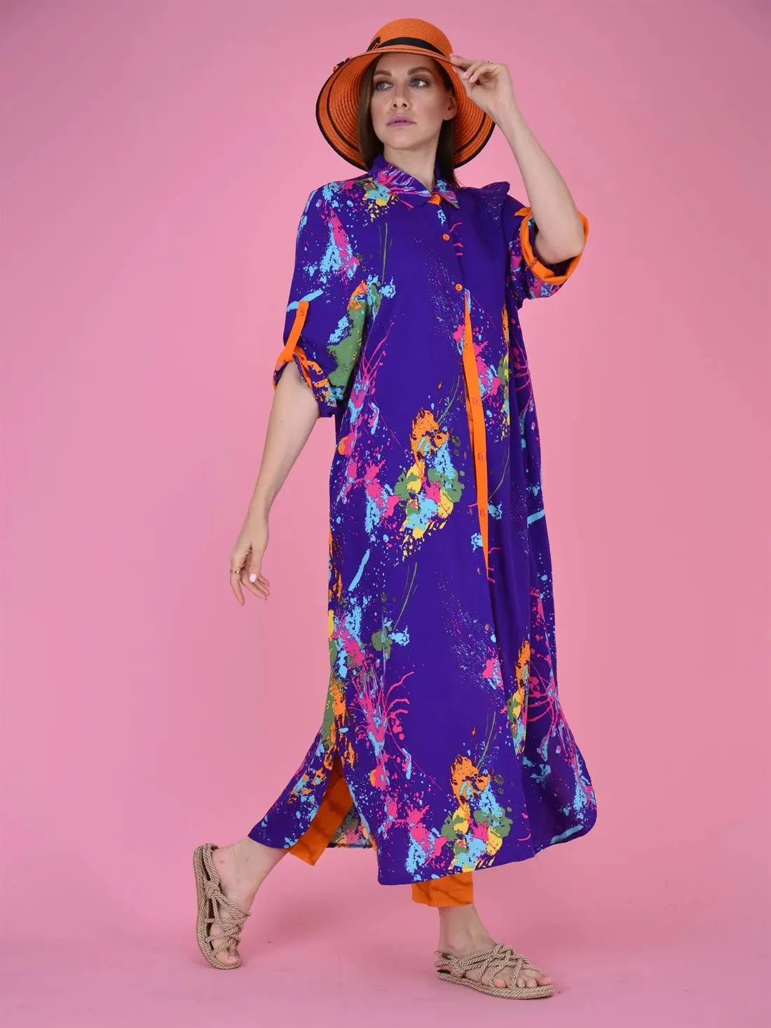 Splash Pattern Long Viscose Fabric Shirt Dress 2022 New Muslim Fashion Elegant Women's Clothing 5 Different Color Options
Splash Pattern Long Viscose Fabric Shirt Dress 2022 New Muslim Fashion Elegant Women's Clothing 5 Different Color Options