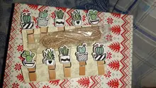 10 unids/set de color de madera Clip de decoración de Navidad lindo Cactus unicornio papel Memo Clips de papelería pinza de ropa artesanal Clips clavijas