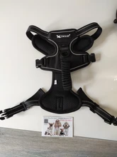 De Nylon reflectante perro arnés sin tirones ajustable mediano grande perro travieso Chaleco de seguridad Vehicular plomo caminar correr