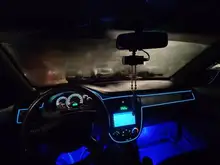 1M / 2M / 3M / 5M Interior del coche Lámpara decorativa LED Cableado EL tira de neón para Auto DIY Luz ambiental flexible USB Fiesta Atmósfera Diodo Cartelera Letrero Decoración de vacaciones Luces