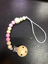 Bebé chupete Clip Cadena de madera titular chupete Clips Correa pezón titular para bebé botella Clip cadena