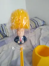 Toilet-Brush-Holder Donald Wc-Accessories Trump-Head Bath Silicone Yellow for Funny Practical