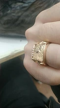 Huitan-Anillo de lujo con letra de Color oro K para hombre, diseño de trofeo, Circonia cúbica brillante, boda, marido, fiesta, regalo de cumpleaños, joyería