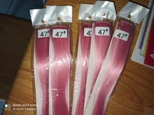 Leeons-extensiones de cabello sintético para mujer, largo y recto, con Clip de alta temperatura, color morado, rosa, rojo, azul y rosa