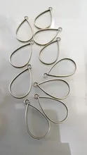 10 Uds 20*37mm tres de aleación de Color accesorios de la joyería encanto gota de agua hueco pegamento en blanco colgante bandeja bisel 12C40