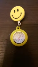 Colgante de cuarzo con Clip para médico y enfermera, bonito reloj de bolsillo ajustable con colgante de color amarillo y sonriente
