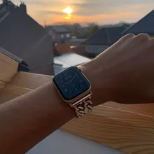 Correa de acero inoxidable para Apple Watch SE 6 5 4, banda de 40mm y 44mm, pulsera de eslabones de Metal para iwatch Series 1, 2, 3, 42mm y 38mm